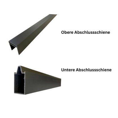 WPC Zaun ( Anthrazit oder Walnuss / 1,80 m x 1,80 m ) inkl Pfosten mit Fuß und Start und Abschlussleisten
